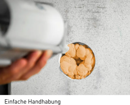 Einfache Handhabung Verarbeitung von nichtbrennbarem Montageschaum aus einer 2K-Kartusche